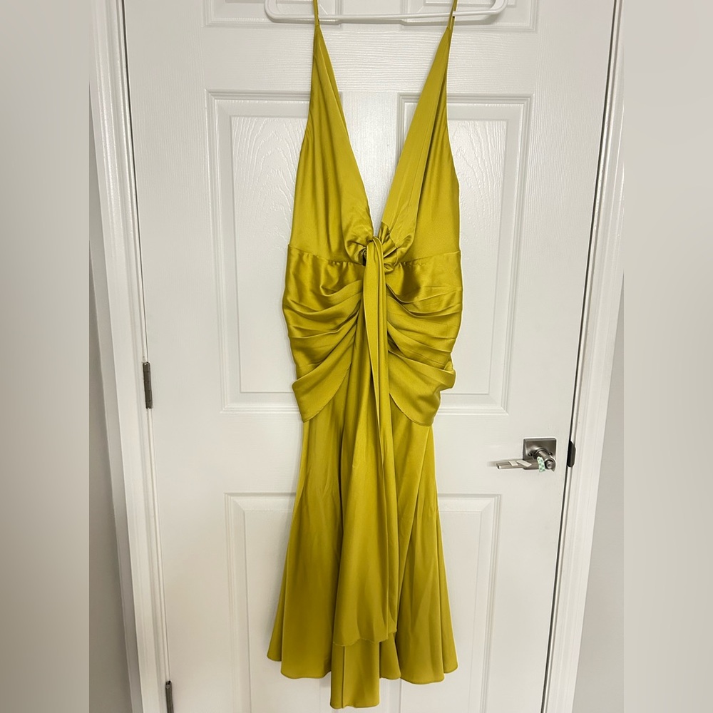 ASOS DESIGN plunge strappy midi dress with tie front - Picture 5 of 9